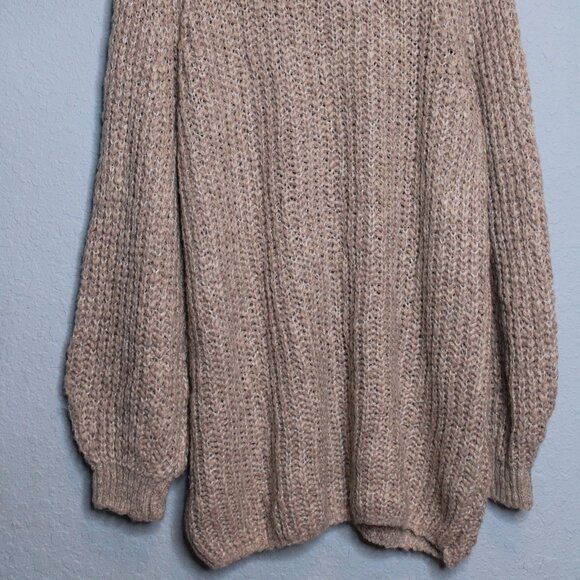 Divided H&M Women's Beige Oversized Crew Neck Pullover Knit Sweater Size Medium - Picture 3 of 8